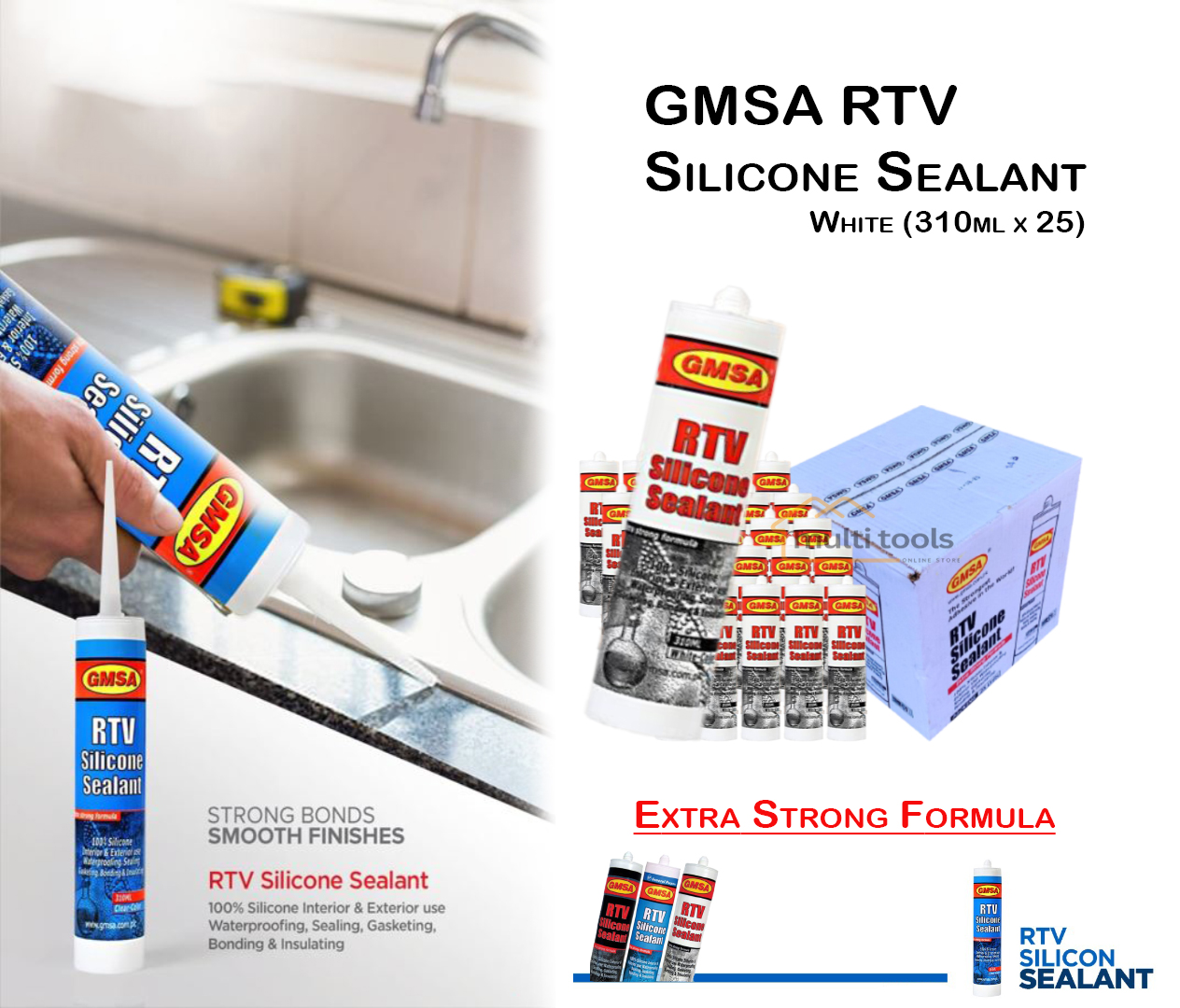 Gmsa Rtv Silicone Sealant (White 310G X 25)